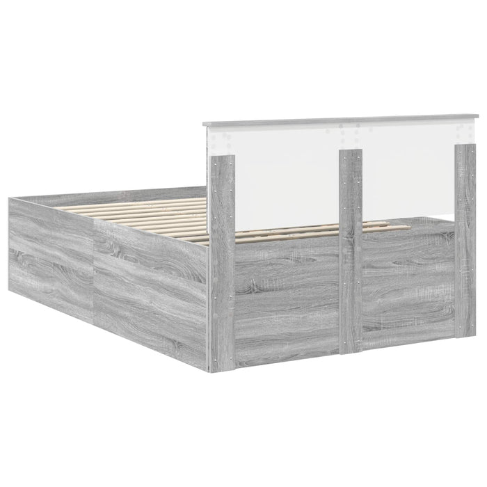 Cadru de pat cu headboard Gri Sonoma 120 x 200 cm Lemn compozit - WALTI WALTI