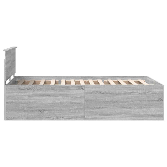 Cadru de pat cu headboard Gri Sonoma 120 x 200 cm Lemn compozit - WALTI WALTI