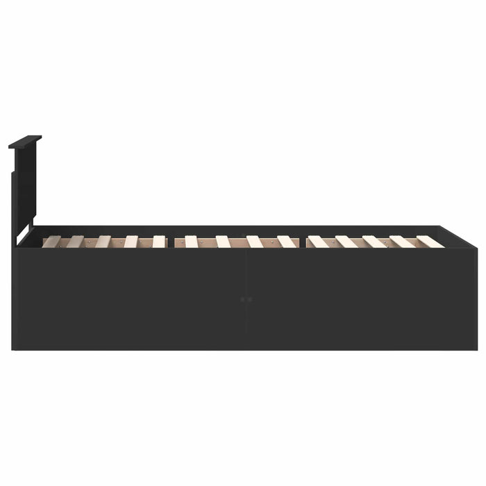 Cadru de pat cu headboard Negru 120 x 200 cm Lemn compozit - WALTI WALTI