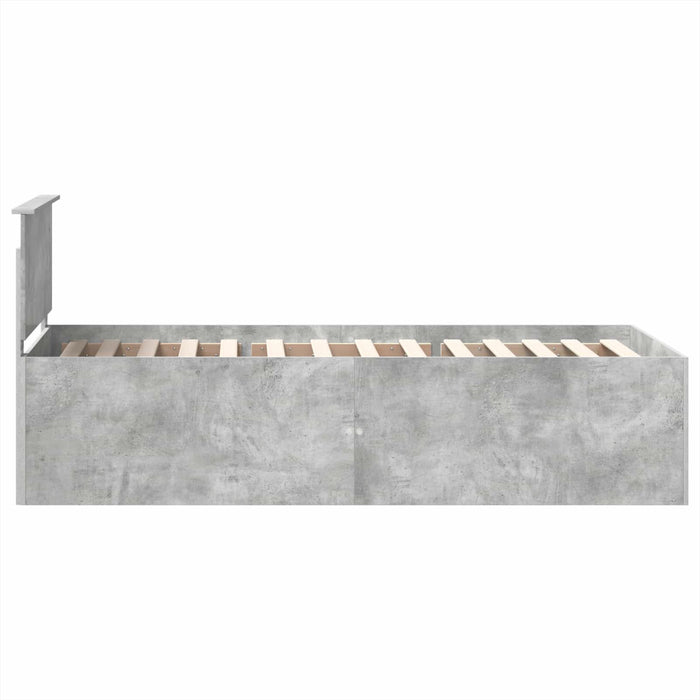 Cadru de pat Gri din beton 120 x 200 cm Lemn compozit - WALTI WALTI