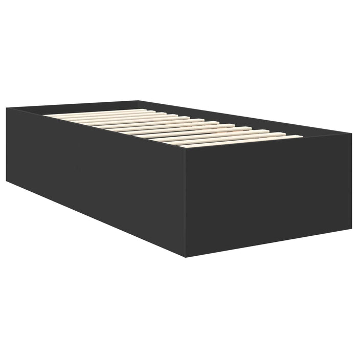 Cadru de pat cu headboard Negru 90 x 190 cm Lemn compozit WALTI