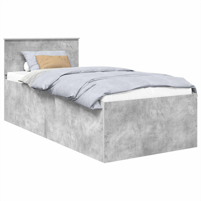 Cadru de pat Gri din beton 90 x 200 cm Lemn compozit WALTI