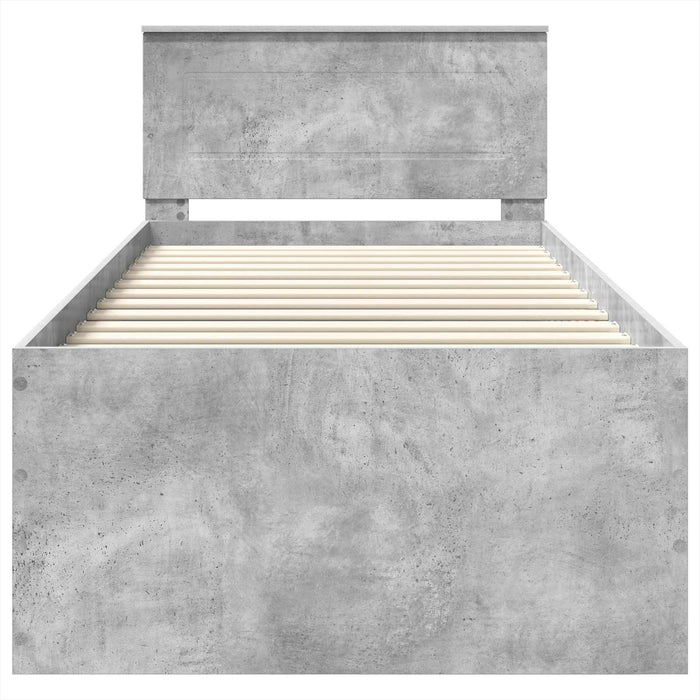 Cadru de pat Gri din beton 90 x 200 cm Lemn compozit WALTI