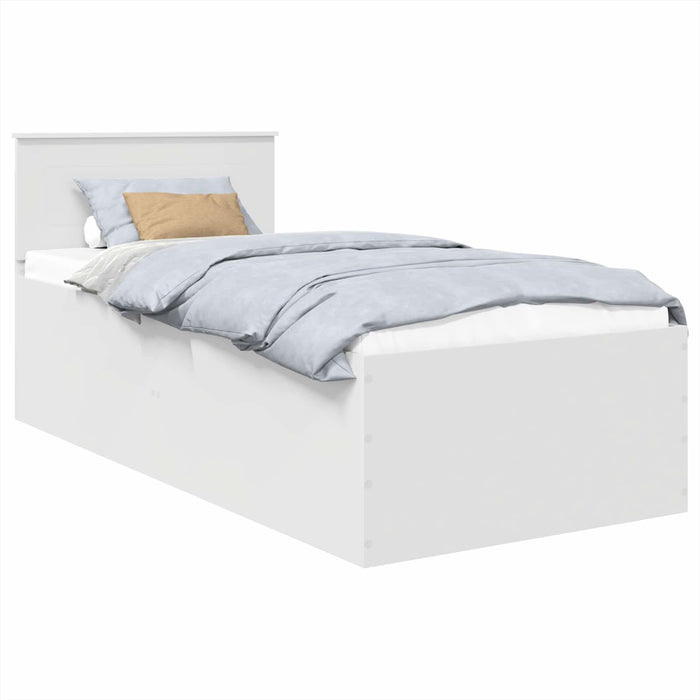 Cadru de pat cu headboard Alb 75 x 190 cm Lemn compozit - WALTI WALTI