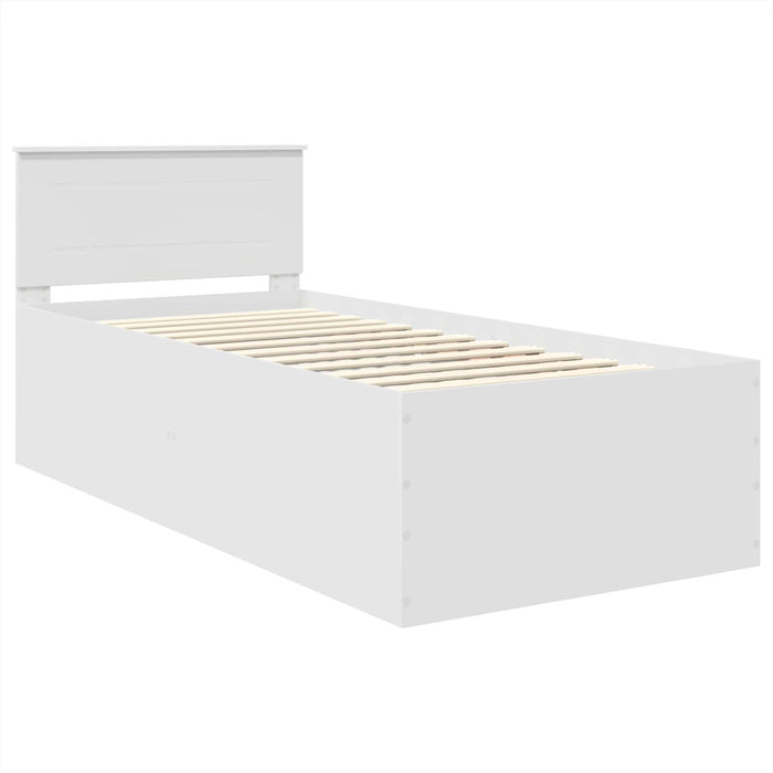 Cadru de pat cu headboard Alb 75 x 190 cm Lemn compozit - WALTI WALTI