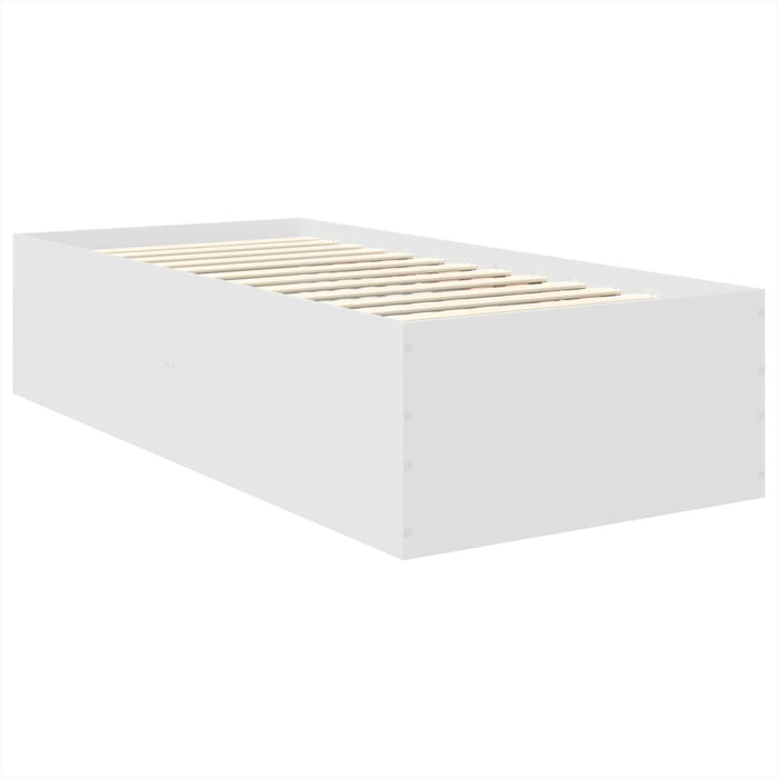 Cadru de pat cu headboard Alb 75 x 190 cm Lemn compozit - WALTI WALTI