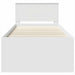 Cadru de pat cu headboard Alb 75 x 190 cm Lemn compozit - WALTI WALTI