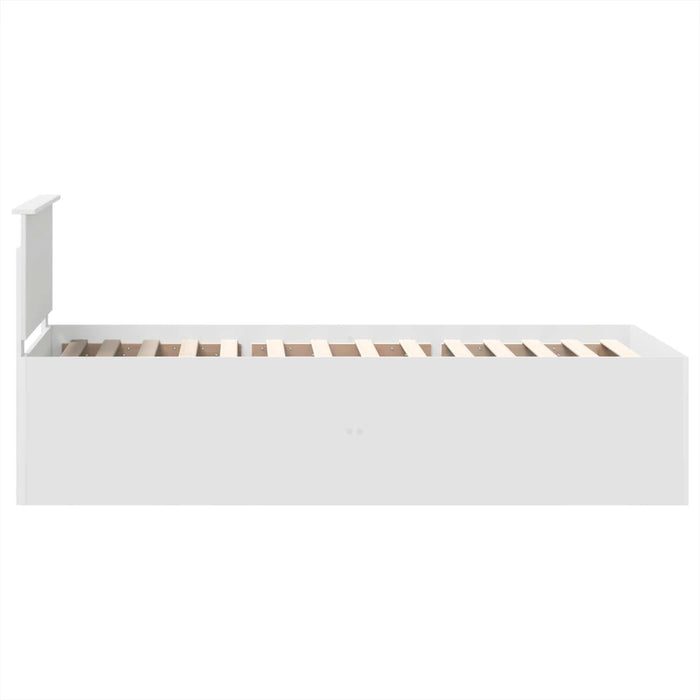 Cadru de pat cu headboard Alb 75 x 190 cm Lemn compozit - WALTI WALTI