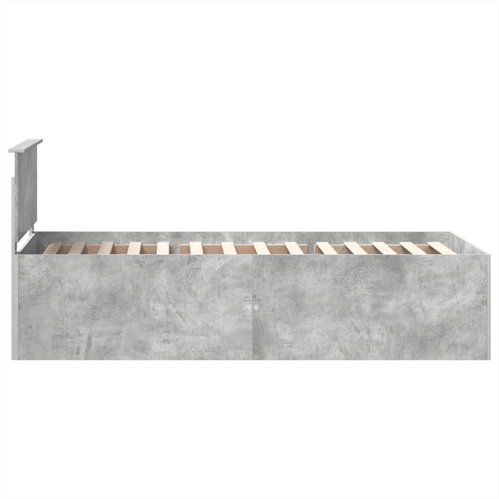 Cadru de pat Gri din beton 75 x 190 cm Lemn compozit - WALTI WALTI