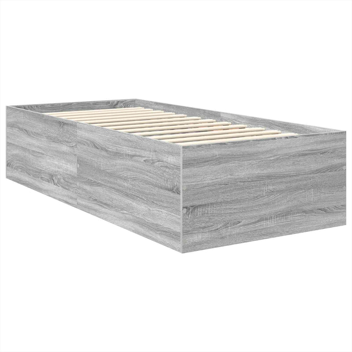 Cadru de pat cu headboard Gri Sonoma 75 x 190 cm Lemn compozit - WALTI WALTI