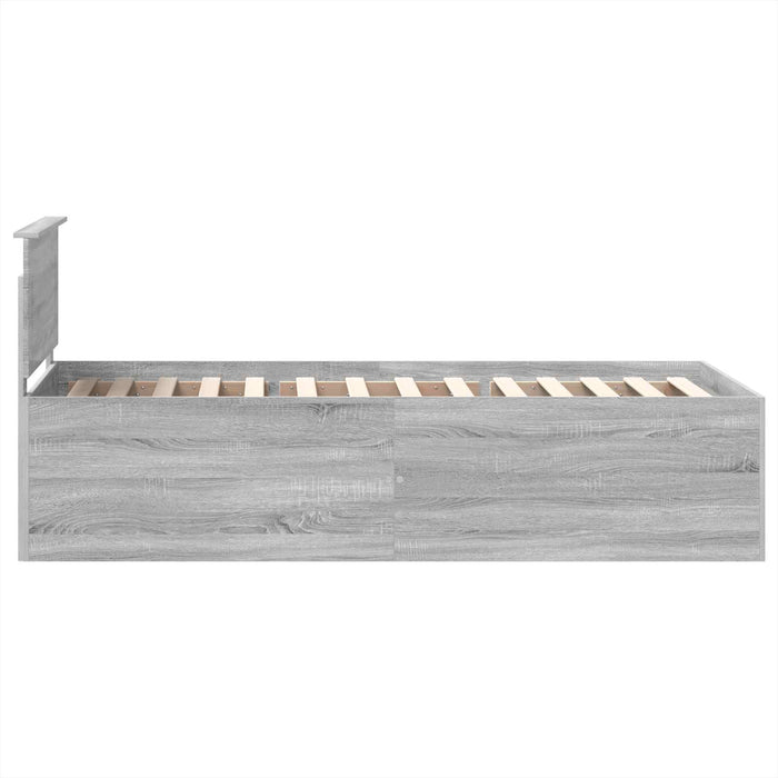 Cadru de pat cu headboard Gri Sonoma 75 x 190 cm Lemn compozit - WALTI WALTI