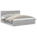 Cadru de pat cu headboard Gri Sonoma 200 x 200 cm Lemn compozit - WALTI WALTI