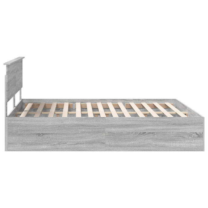 Cadru de pat cu headboard Gri Sonoma 200 x 200 cm Lemn compozit - WALTI WALTI