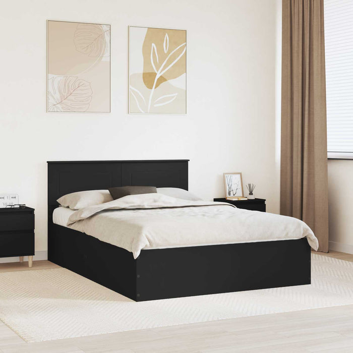 Cadru de pat cu headboard Negru 150 x 200 cm Lemn compozit - WALTI WALTI
