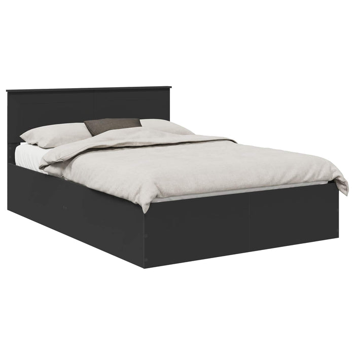 Cadru de pat cu headboard Negru 150 x 200 cm Lemn compozit - WALTI WALTI