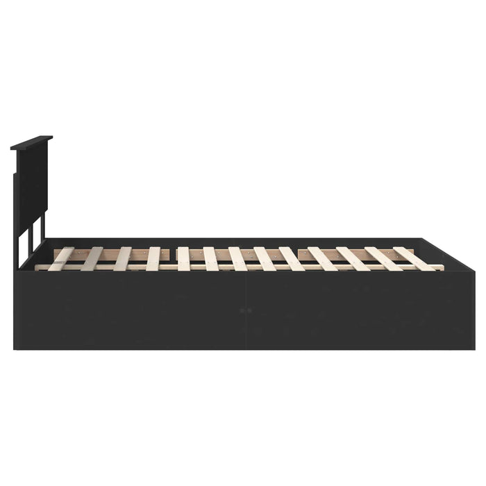 Cadru de pat cu headboard Negru 150 x 200 cm Lemn compozit - WALTI WALTI