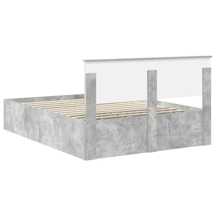 Cadru de pat Gri din beton 150 x 200 cm Lemn compozit - WALTI WALTI