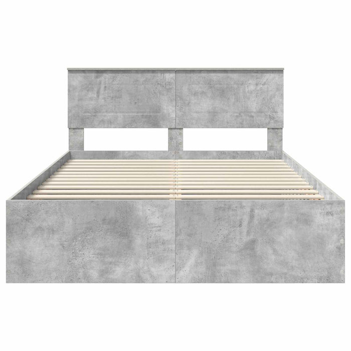Cadru de pat Gri din beton 150 x 200 cm Lemn compozit - WALTI WALTI