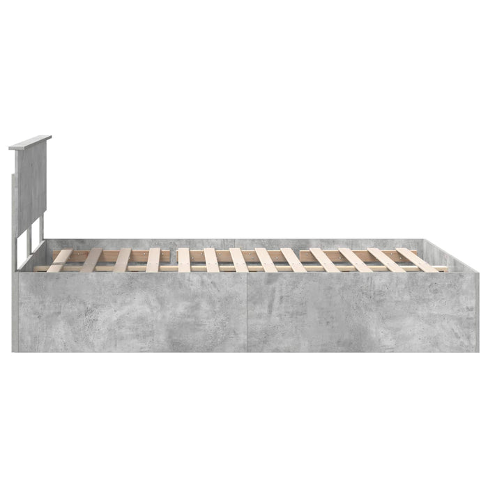 Cadru de pat Gri din beton 150 x 200 cm Lemn compozit - WALTI WALTI