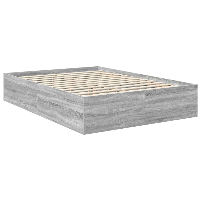 Cadru de pat cu headboard Gri Sonoma 150 x 200 cm Lemn compozit - WALTI WALTI