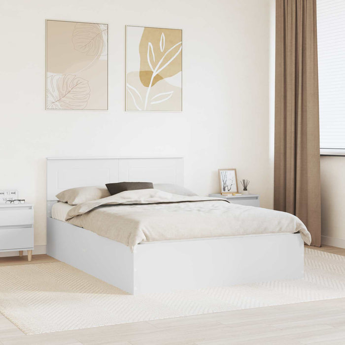 Cadru de pat cu headboard Alb 140 x 190 cm Lemn compozit WALTI