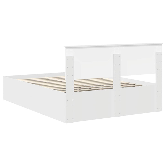 Cadru de pat cu headboard Alb 140 x 190 cm Lemn compozit WALTI