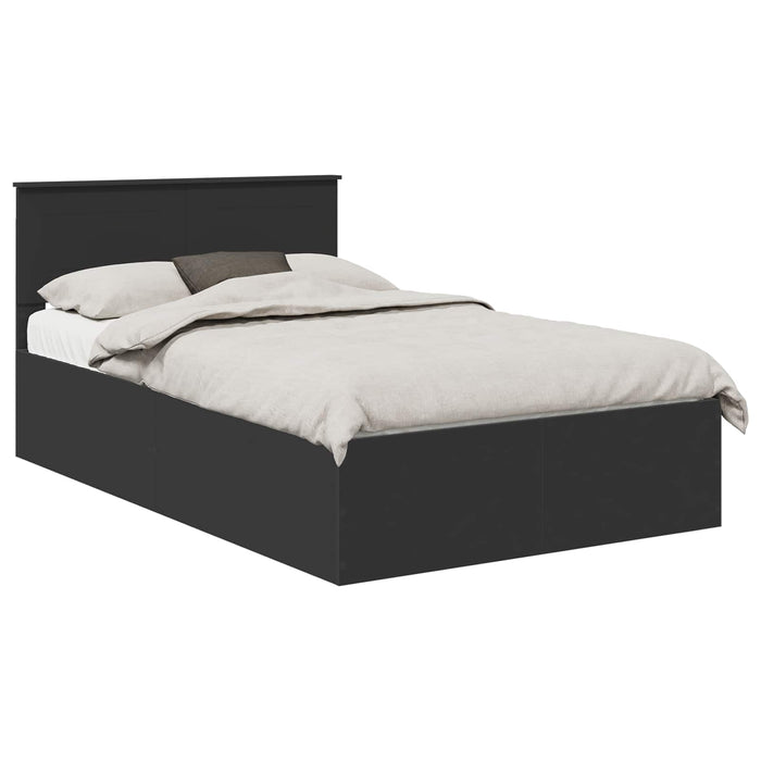 Cadru de pat cu headboard Negru 135 x 190 cm Lemn compozit - WALTI WALTI