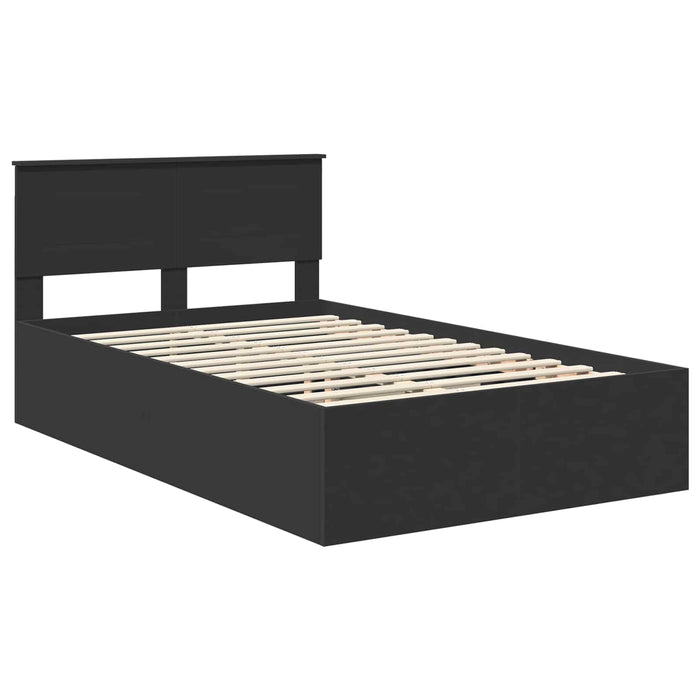 Cadru de pat cu headboard Negru 135 x 190 cm Lemn compozit - WALTI WALTI