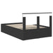 Cadru de pat cu headboard Negru 135 x 190 cm Lemn compozit - WALTI WALTI