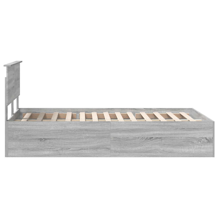 Cadru de pat cu headboard Gri Sonoma 135 x 190 cm Lemn compozit - WALTI WALTI