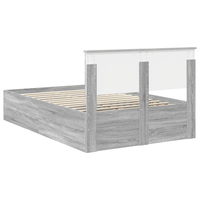 Cadru de pat cu headboard Gri Sonoma 120 x 190 cm Lemn compozit - WALTI WALTI