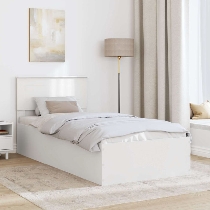 Cadru de pat cu headboard Alb 120 x 200 cm Lemn compozit - WALTI WALTI