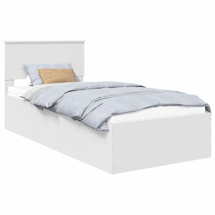Cadru de pat cu headboard Alb 120 x 200 cm Lemn compozit - WALTI WALTI