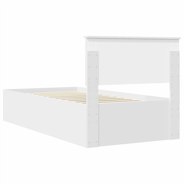 Cadru de pat cu headboard Alb 120 x 200 cm Lemn compozit - WALTI WALTI