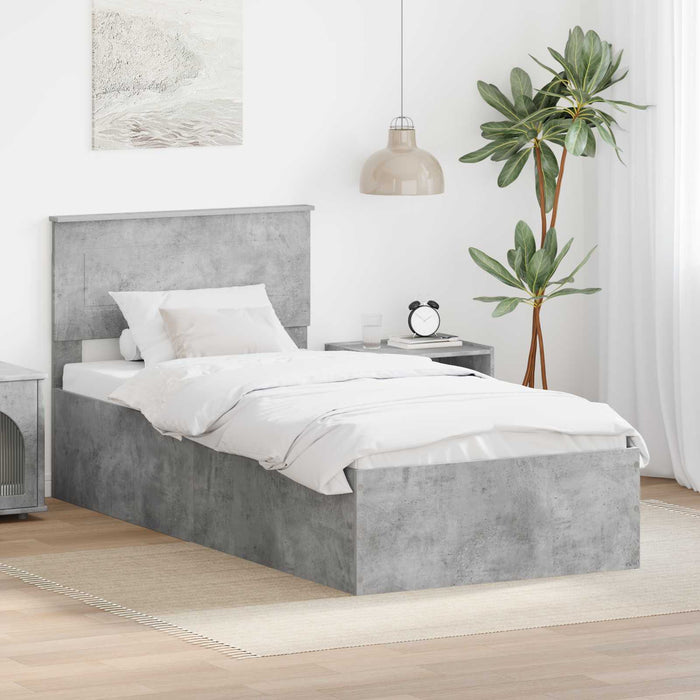Cadru de pat Gri din beton 120 x 200 cm Lemn compozit - WALTI WALTI
