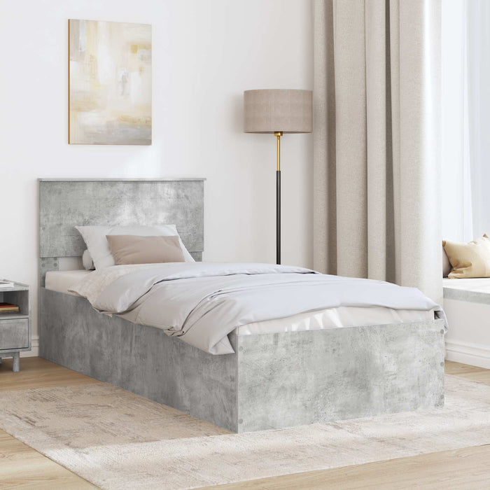 Cadru de pat Gri din beton 120 x 200 cm Lemn compozit - WALTI WALTI
