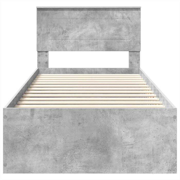 Cadru de pat Gri din beton 90 x 190 cm Lemn compozit WALTI