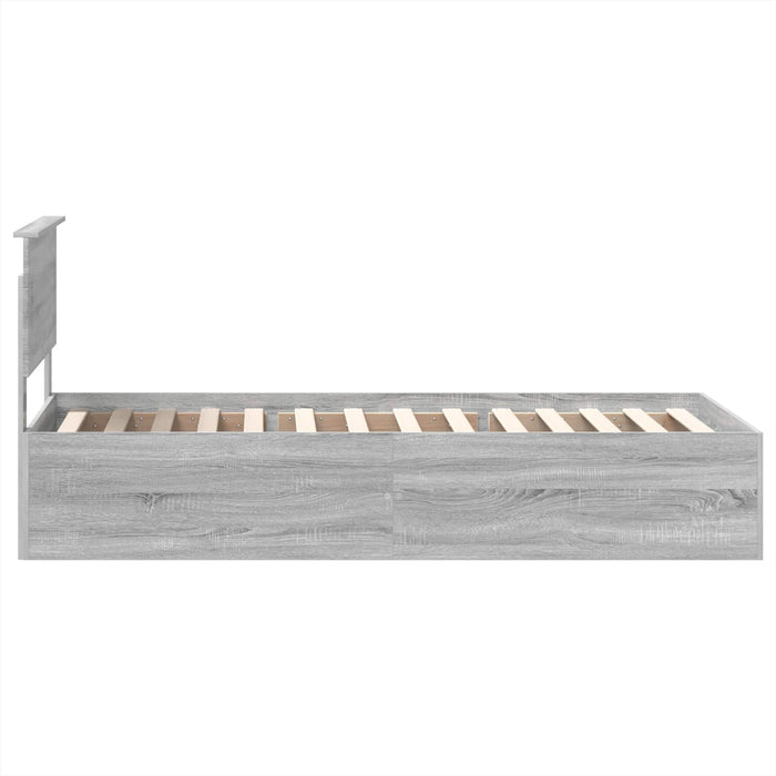 Cadru de pat cu headboard Gri Sonoma 90 x 190 cm Lemn compozit WALTI