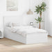 Cadru de pat cu headboard Alb 75 x 190 cm Lemn compozit - WALTI WALTI