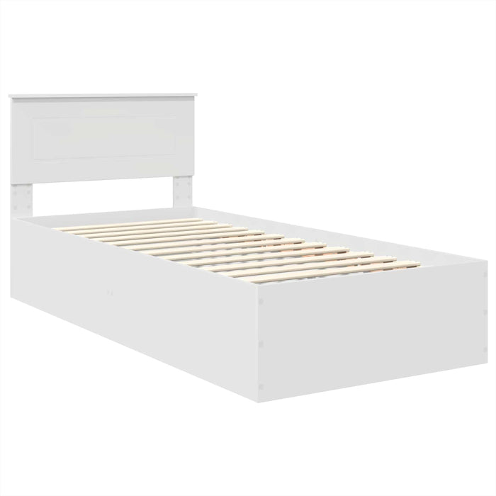 Cadru de pat cu headboard Alb 75 x 190 cm Lemn compozit - WALTI WALTI