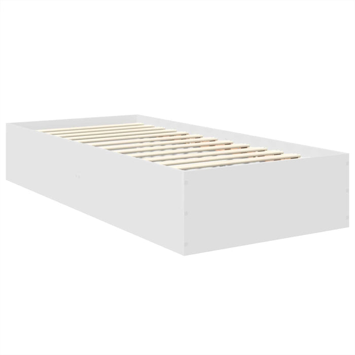 Cadru de pat cu headboard Alb 75 x 190 cm Lemn compozit - WALTI WALTI