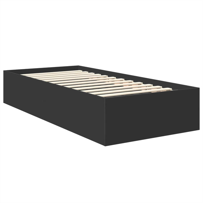 Cadru de pat cu headboard Negru 75 x 190 cm Lemn compozit - WALTI WALTI