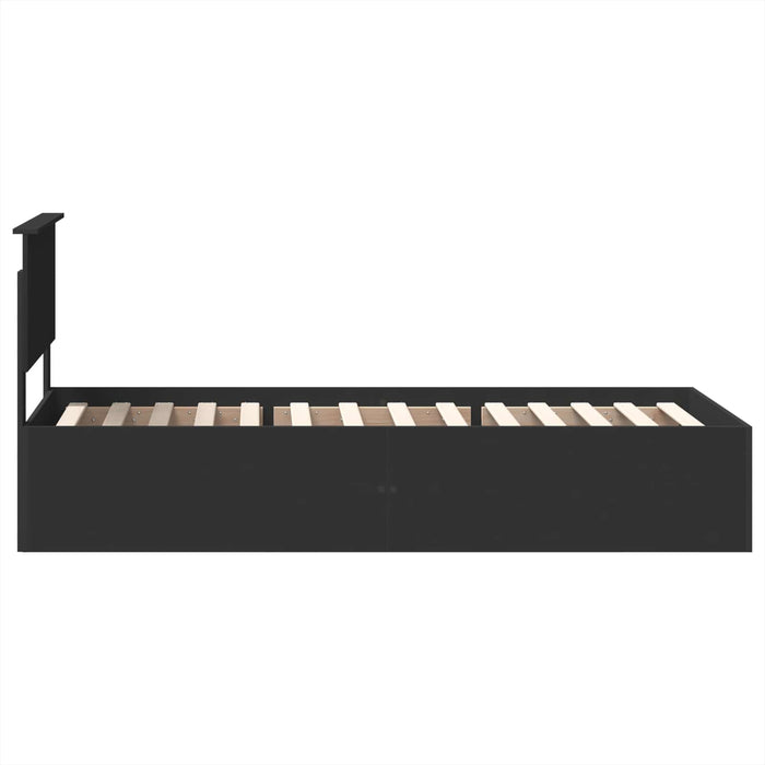 Cadru de pat cu headboard Negru 75 x 190 cm Lemn compozit - WALTI WALTI