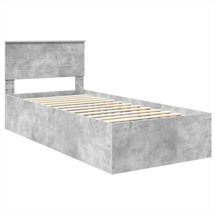 Cadru de pat Gri din beton 75 x 190 cm Lemn compozit - WALTI WALTI
