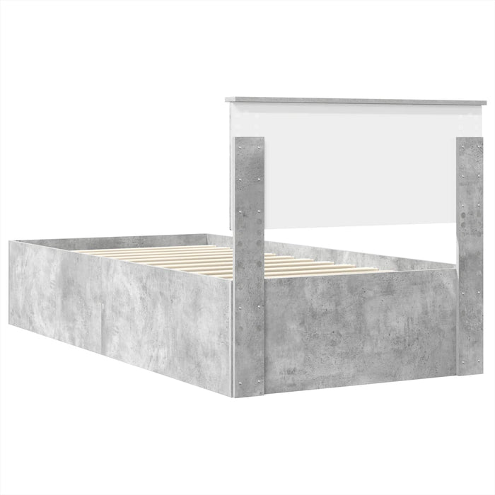 Cadru de pat Gri din beton 75 x 190 cm Lemn compozit - WALTI WALTI