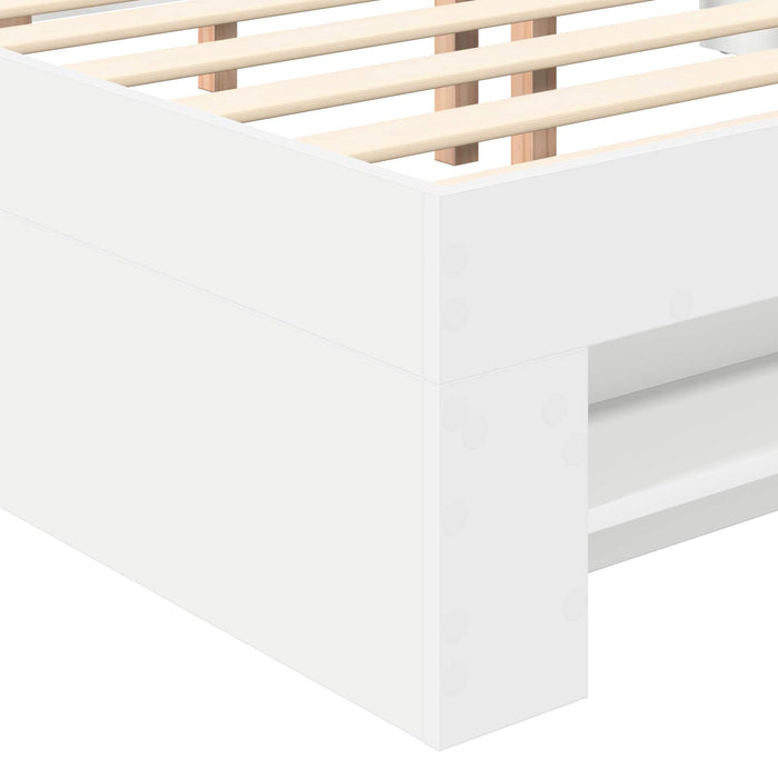 Cadru de pat cu headboard Alb 200 x 200 cm Lemn compozit - WALTI WALTI