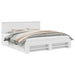 Cadru de pat cu headboard Alb 200 x 200 cm Lemn compozit - WALTI WALTI
