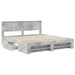 Cadru de pat Gri din beton 200 x 200 cm Lemn compozit - WALTI WALTI