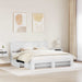 Cadru de pat cu headboard Alb 180 x 200 cm Lemn compozit - WALTI WALTI