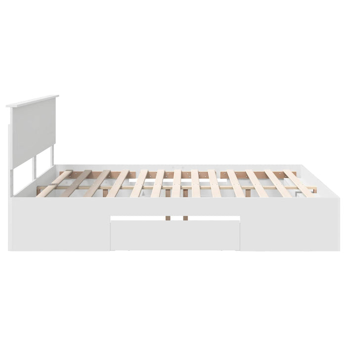 Cadru de pat cu headboard Alb 180 x 200 cm Lemn compozit - WALTI WALTI